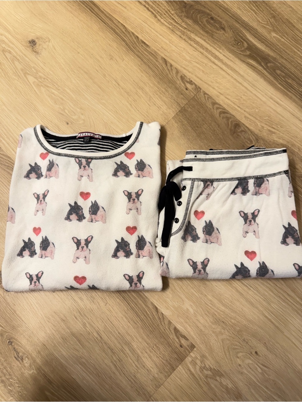 PJ Salvage French Bulldog Print Pajama Set